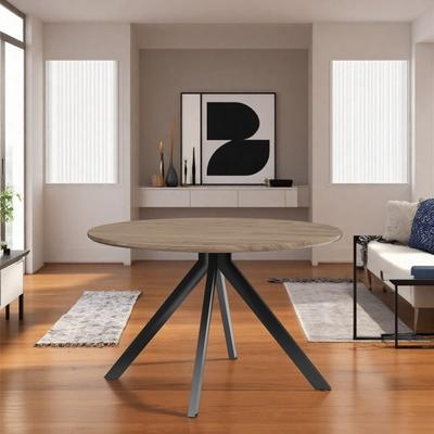 ZWYO HOSIMU "47"" Modern Round Dining Table, Wood Kitchen Table with Intersecting X-Base for 4-6"