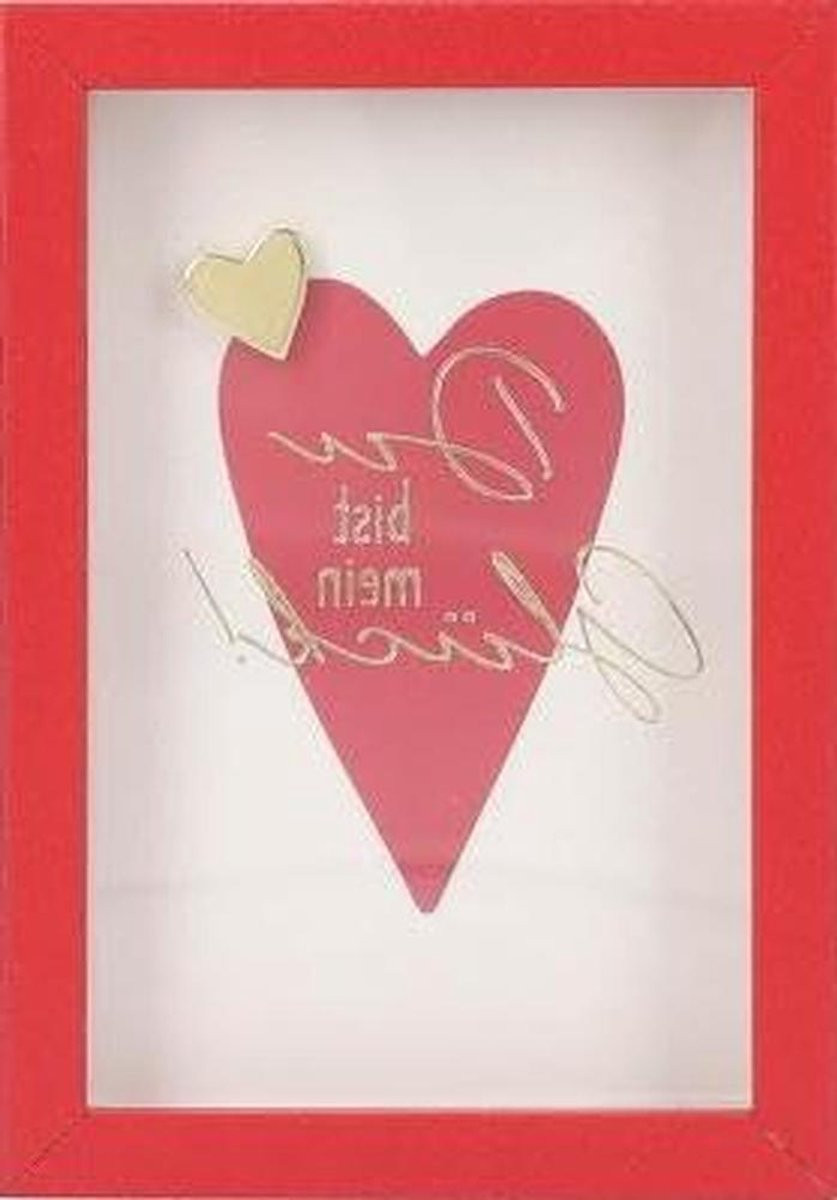 Decoratieve houten fotolijst met spreuk - Roze - 84 x 58 cm