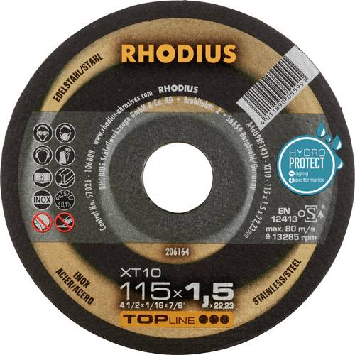 Rhodius 206164 Trennscheibe gerade 115mm Edelstahl, Stahl