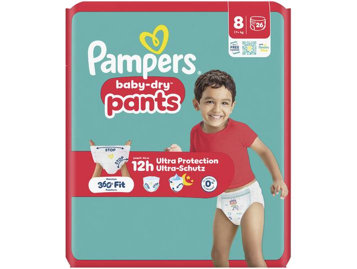 Pampers Baby Dry Pants Windeln Gr.8 Extra Large 17+kg 26 Stück
