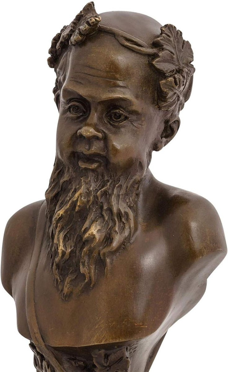 Handgemaakt Bronzen Bacchus Beeld - Romeinse God Decoratie - Brons - H x B x D: 21 x 9 x 9 cm