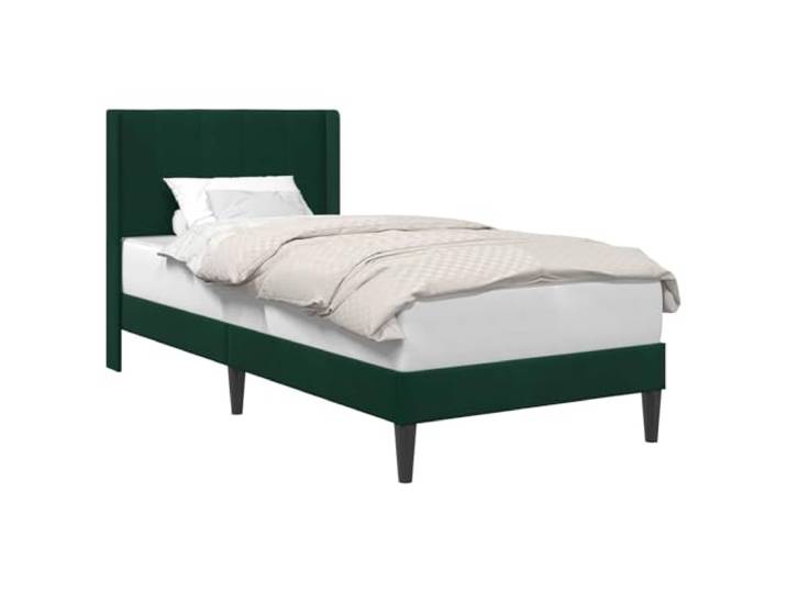 KKgypkn Bett mit Kopfteil Samt Dunkelgrün, modernes Bettgestell 80x200 cm, Samt Bettrahmen Dunkelgrün 80x200