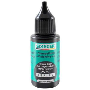 Stanger Stempelfarbe wasserbasiert, schwarz, für Schaumstoff- und Filzkissen, 25 ml