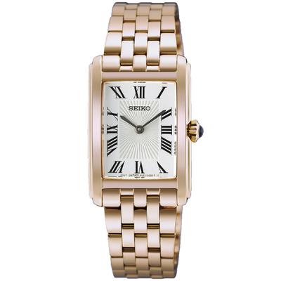 Quarzuhr SEIKO, roségoldfarben, Armbanduhren, Damen, Quarzuhr, Armbanduhr, Damenuhr, Edelstahlarmband, analog
