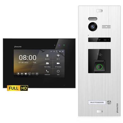 HD Video Türsprechanlage mit Fingerprint und RFID für 1 Familienhaus, 1x Monitor, Balter EVO HD Fingerprint