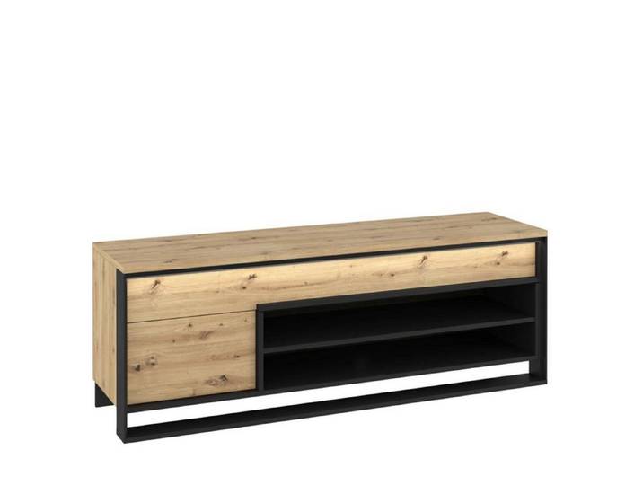 Beautysofa TV-Schrank Quant (inklusive LED-Beleuchtung, Lowboard für Wohnzimmer, mit Schublade, Regal, Tür) Griffloses Schrank mit Push-To-Open System