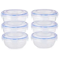 San Ignacio LEKNES - 6er Set runde Lunchboxen aus Kunststoff 800 ml