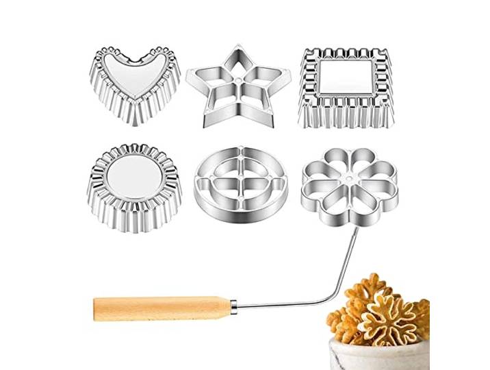 Tiamu Acchappam Schimmel Bunuelos Schimmel Handvat Rozet Set, Ster Cirkel Vierkante Koekjes Schimmel voor Keuken Bakken Gebakken