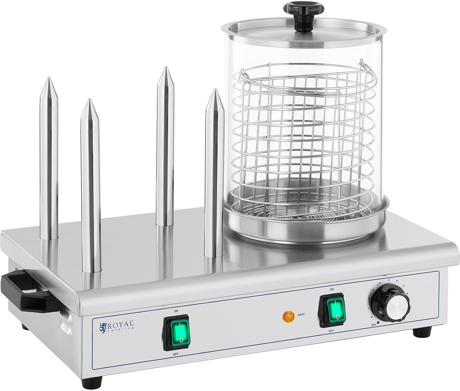 Hot-Dog-Maker - 550 W - Royal Catering - 4 Heizspieße