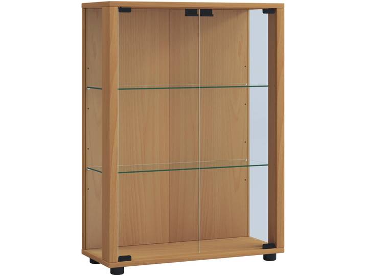 VCM Standvitrine SINTALO, buche, Holznachbildung