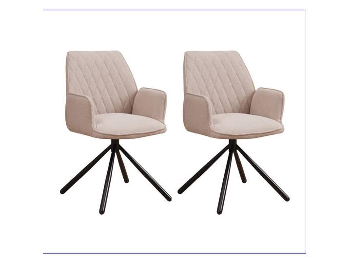 Mid.you Armlehnstuhl-Set, Beige, Uni, rund, 56x97x53 cm, Sitzfläche 180° drehbar, automatische Rückholfunktion, Esszimmer, Stühle, Esszimmerstühle, Esszimmerstühle-Set