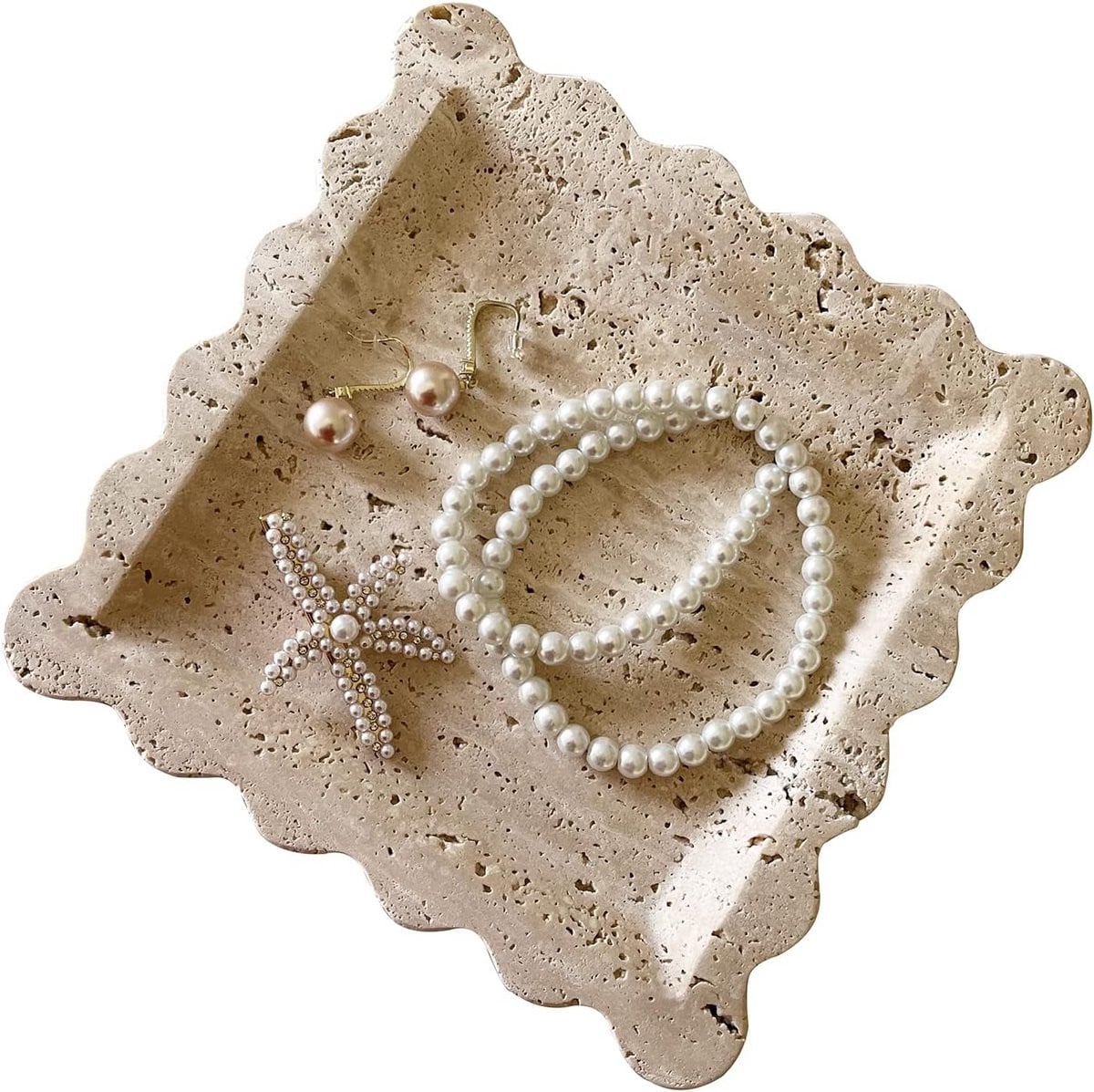 Handgemaakt vierkant marmeren dienblad voor sieraden en decoratie