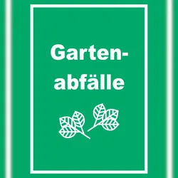 HB-Druck Gartenabfälle Mülltrennung Schild Text Symbol Blätter Garten hochkant A3 (297x420mm)