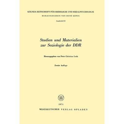 Studien und Materialien zur Soziologie der DDR, Taschenbuch von , VS Verlag für Sozialwissenschaften, 978-3-531-11054-7