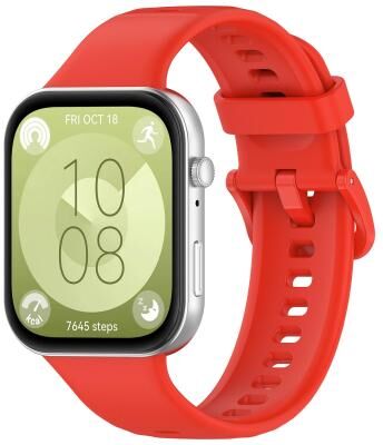 Everyday Crate Huawei Watch Fit 3 Silicone Sports Watch Band With Colorful Buckle Replacement Strap red