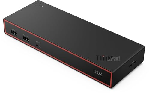 Lenovo ThinkPad USB4 Dock 5000-100W EU - USB4-dockingstation - zwart met rood profiel