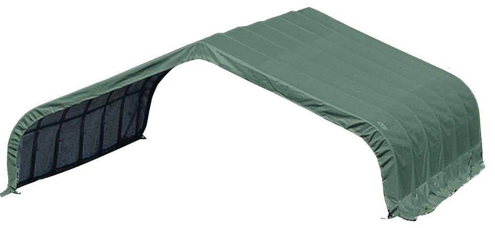 ShelterLogic Folien Weidezelt Zeltgarage Run-In-Shed Grün 610x670x320 cm