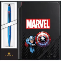 Cross, Schreibstifte, Marvel Tech2 Kugelschreiber mit Stylus und Notizbuch Captain America Geschenkset