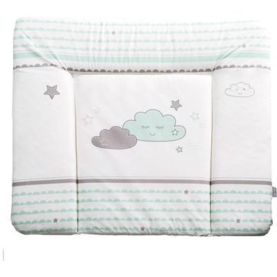 Wickelauflage ROBA "Happy Cloud", blau (blau, weiß, grau), B:85cm L:75cm, Baumwolle, Polyester, Wickelauflagen, Wickelauflage