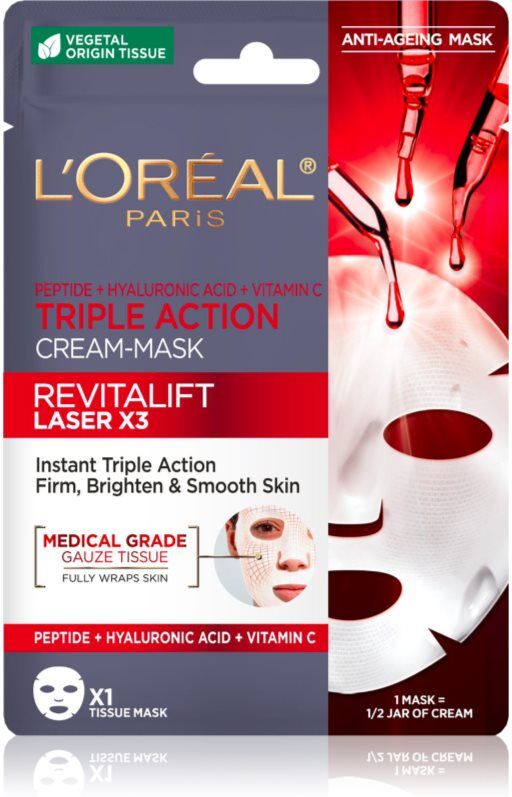 L’Oréal Paris Revitalift Laser X3 sheet mask with anti-ageing effect 28 g
