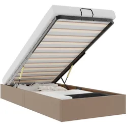 vidaXL Ottoman-Bett ohne Matratze Cappucino 100x200cm Kunstleder