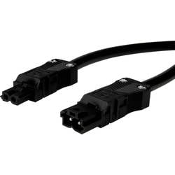 Adels-Contact 92876210 Netz-Anschlusskabel Netz-Stecker - Netz-Buchse Gesamtpolzahl: 2 Schwarz 1.00 m 75 St.