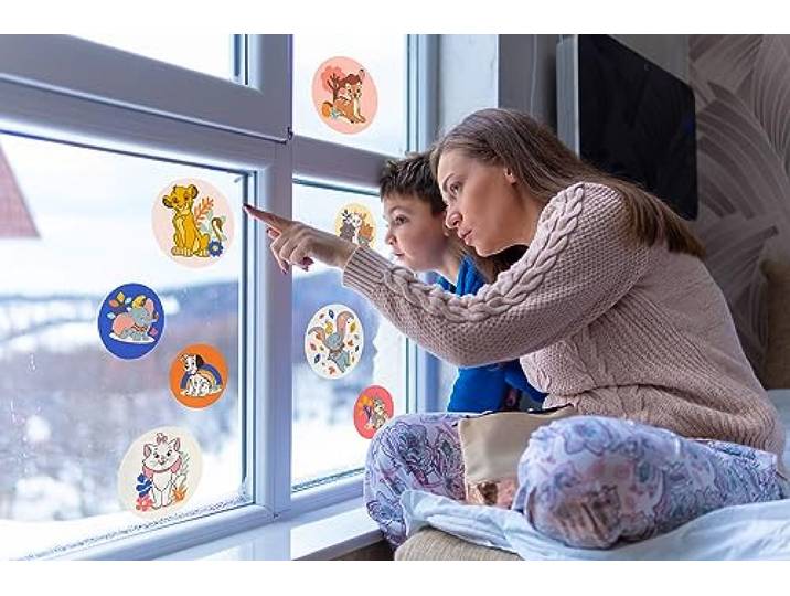Fenstersticker - Better Together Bubbles - Größe 30 x 30 cm, 2 Bogen - Fensterbild, Kinderzimmer, Kinderzimmerfenster, Disney