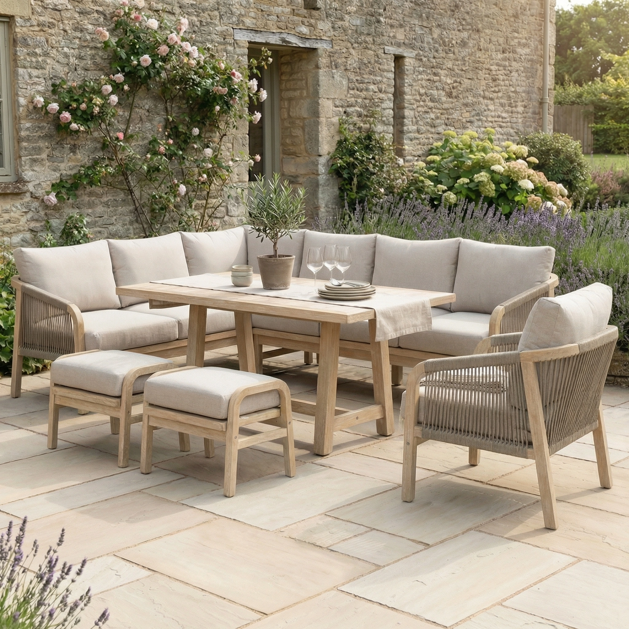 Harbour Lifestyle Quay Corner Dining Set with Armchair in Mocha