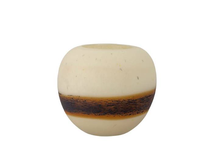 Teelichthalter Stonto – aus Glas mit sandgestrahlter Oberfläche - Naturton - Luxusbetten24