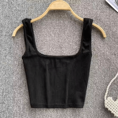 Inspire Picks Womens Backless Y2K Crop Top Slim Fit Sleeveless Cami black s