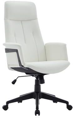 LeisureMod Infini High Back Leather Executive Office Chair - Adjustable, Cushioned Headrest, Swivel Base