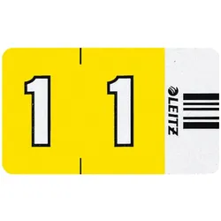 Leitz, Ordner Zubehör, Ziffernsignal Orgacolor "1", auf Rolle, gelb Masse: (B)30 x (H)23 mm, auf Trägerbandrolle, selb