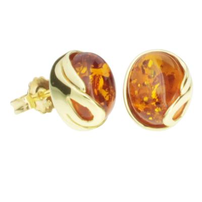 Paar Ohrstecker OSTSEE-SCHMUCK "Ostsee-Schmuck Ohrstecker Melanie Ohrstecker Melanie", gelb, Ohrringe, Damen, 11 x 9mm, Gelbgold 585