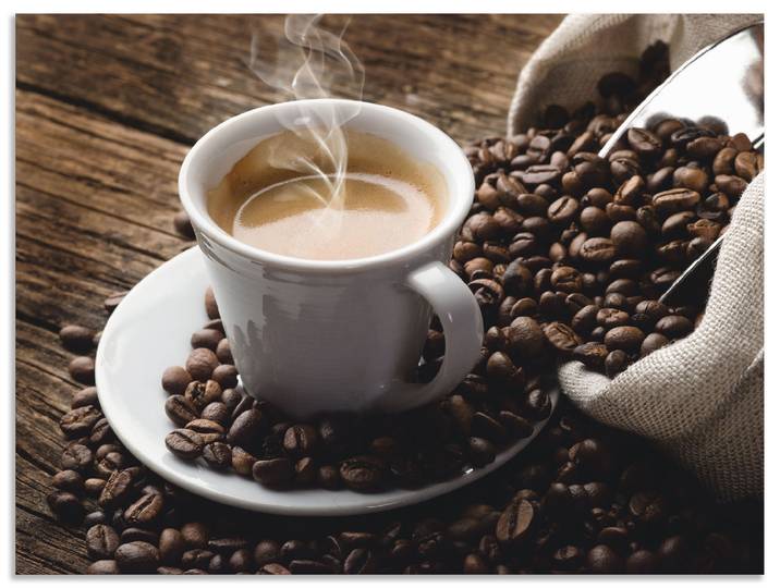 Wandbild ARTLAND Heisser Kaffee - dampfender Kaffee , braun (farbe bild(er): braun), B:60cm H:45cm, Bilder, Wandbild, als Alubild, Leinwandbild, Poster, Wandaufkleber in verschied. Grössen