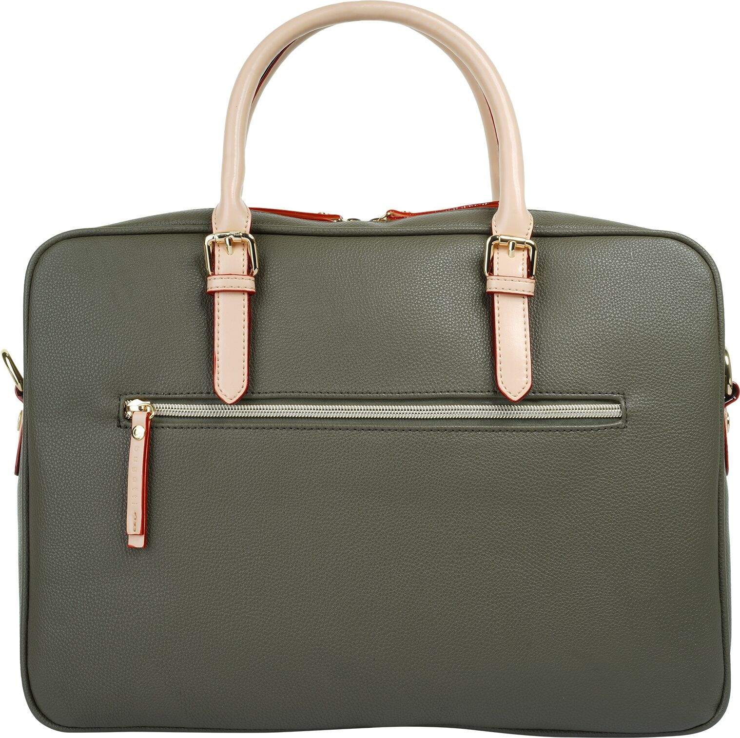 Aktentasche BUGATTI "BUGATTI Damen ELLA", Damen, Gr. B/H/T: 37cm x 27cm x 6cm onesize, grün, Kunstfaser, unifarben, Taschen Aktentasche grün B/H/T: 37cm x 27cm x 6cm onesize
