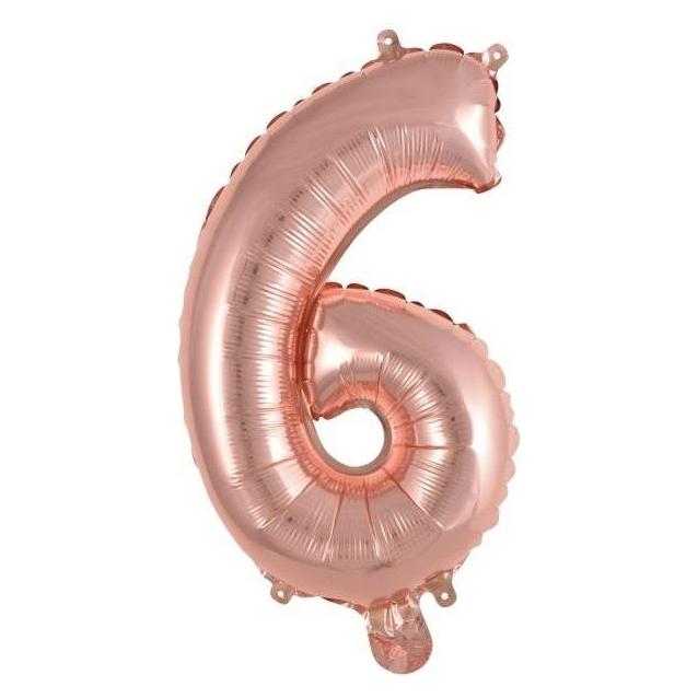 Amscan Folienballon Mini Zahl 6 rose (1x) (9909694)