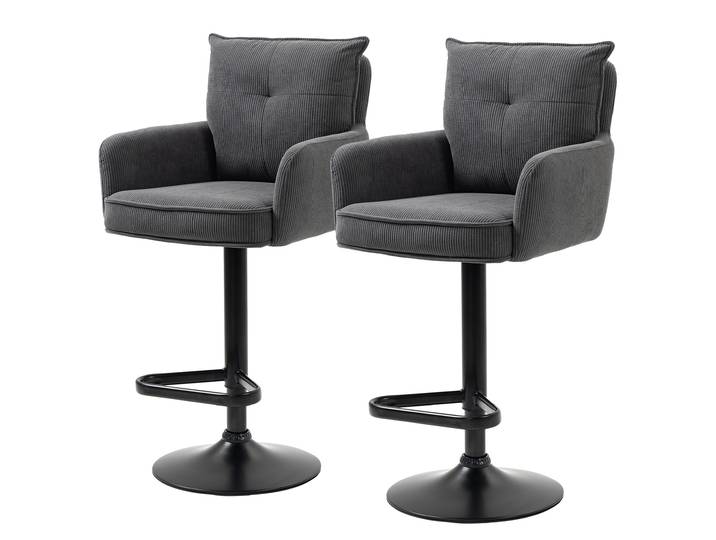 Tabourets de bar pivotants DIDRIP x2 54 x 98 x 58cm Anthracite Tulipe
