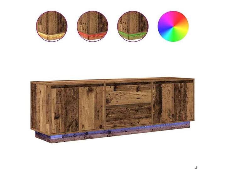 NOUVEAU Meuble télé - Meuble TV - Console TV - avec éclairage LED - vieux bois - 160 5x41x50cm 23508