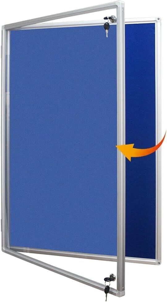 B2B Partner Textilinnenvitrine, blau, 1200 x 1300 mm
