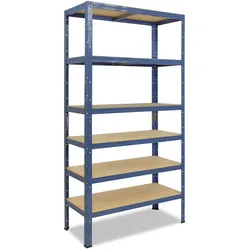 shelfplaza HOME 230x80x50 cm Schwerlastregal in blau mit 6 Böden und 145 kg Traglast pro Boden
