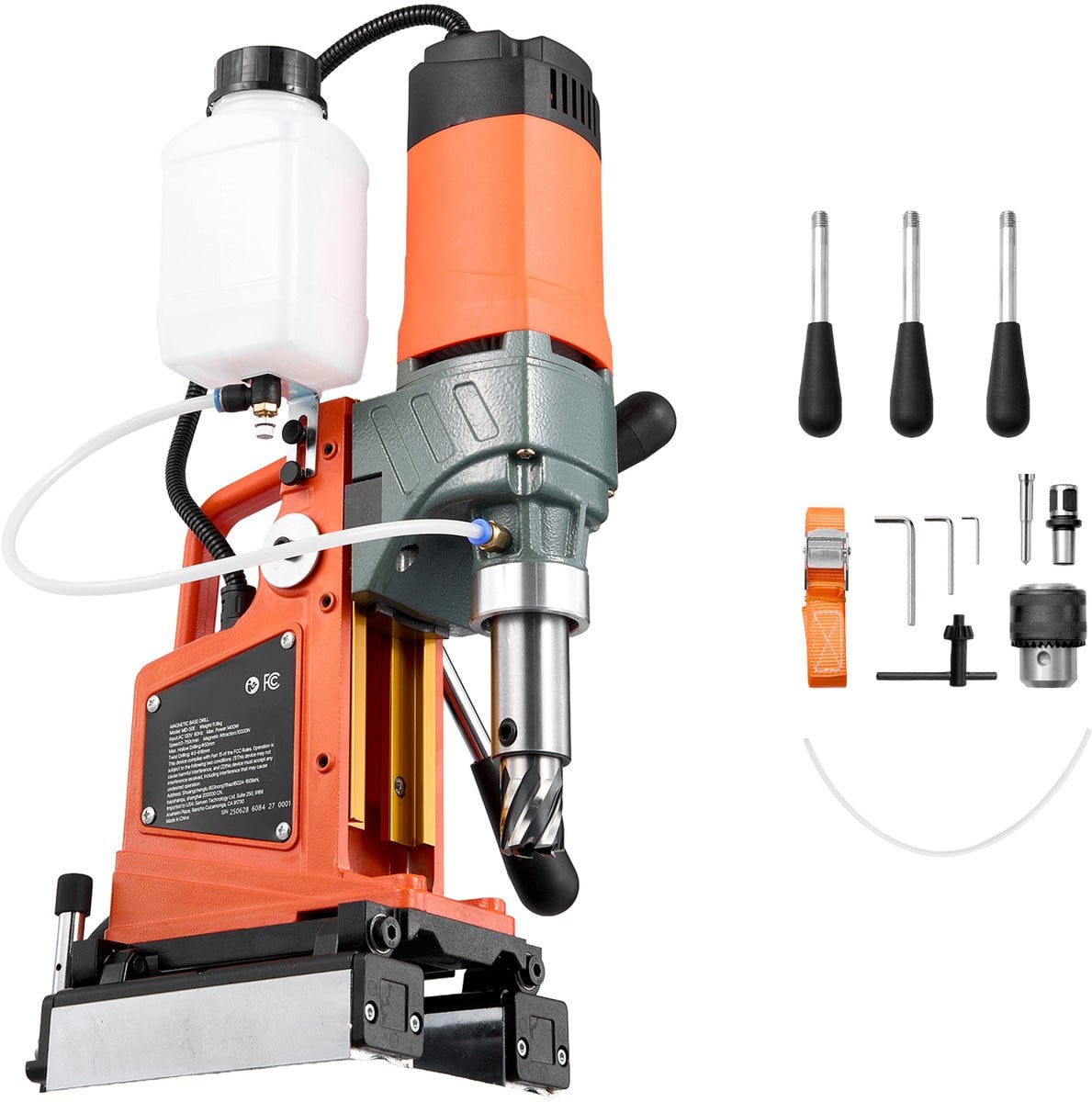 Magnetische Boormachine met 1400W vermogen en variabele snelheid 0-850 RPM, Oranje