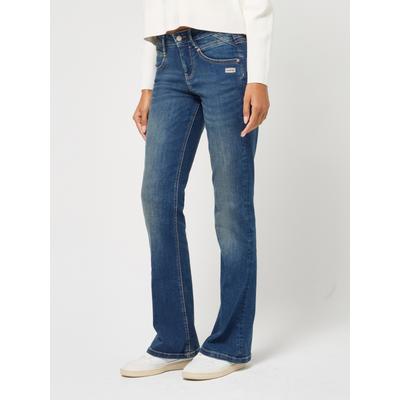 Bootcut-Jeans GANG "94MEDINA BOOTCUT", Damen, Gr. 32, Länge 32, blau (pdt wash), Denim/Jeans, Obermaterial: 98% Baumwolle, 2% Elasthan, ausgestellt lang, Jeans