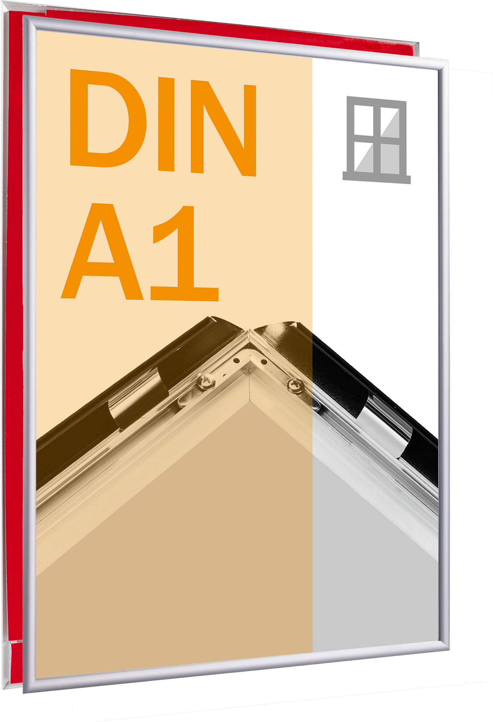 SPRINTIS Cadre clic-clac pour vitrine, aluminium, A1 argent