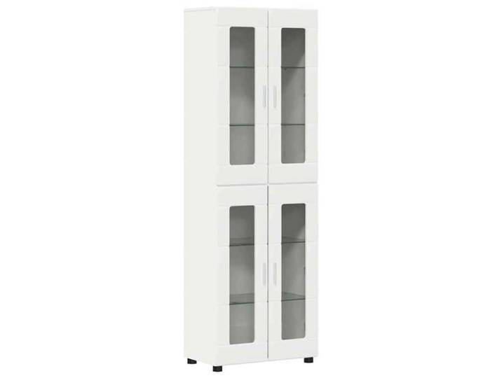 En solde  Haut Armoire en Bois - BUFFET DE SALON - Blanc 60x35x182 cm Bois d'ingénierie L4047