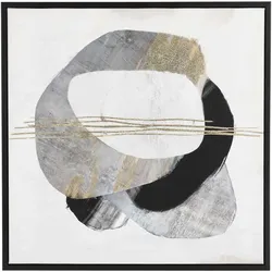 Bild Inner Circle No.2, Leinwanddruck auf Kiefernholz, modern, weiß-grau, quadratisch, 50x50 cm