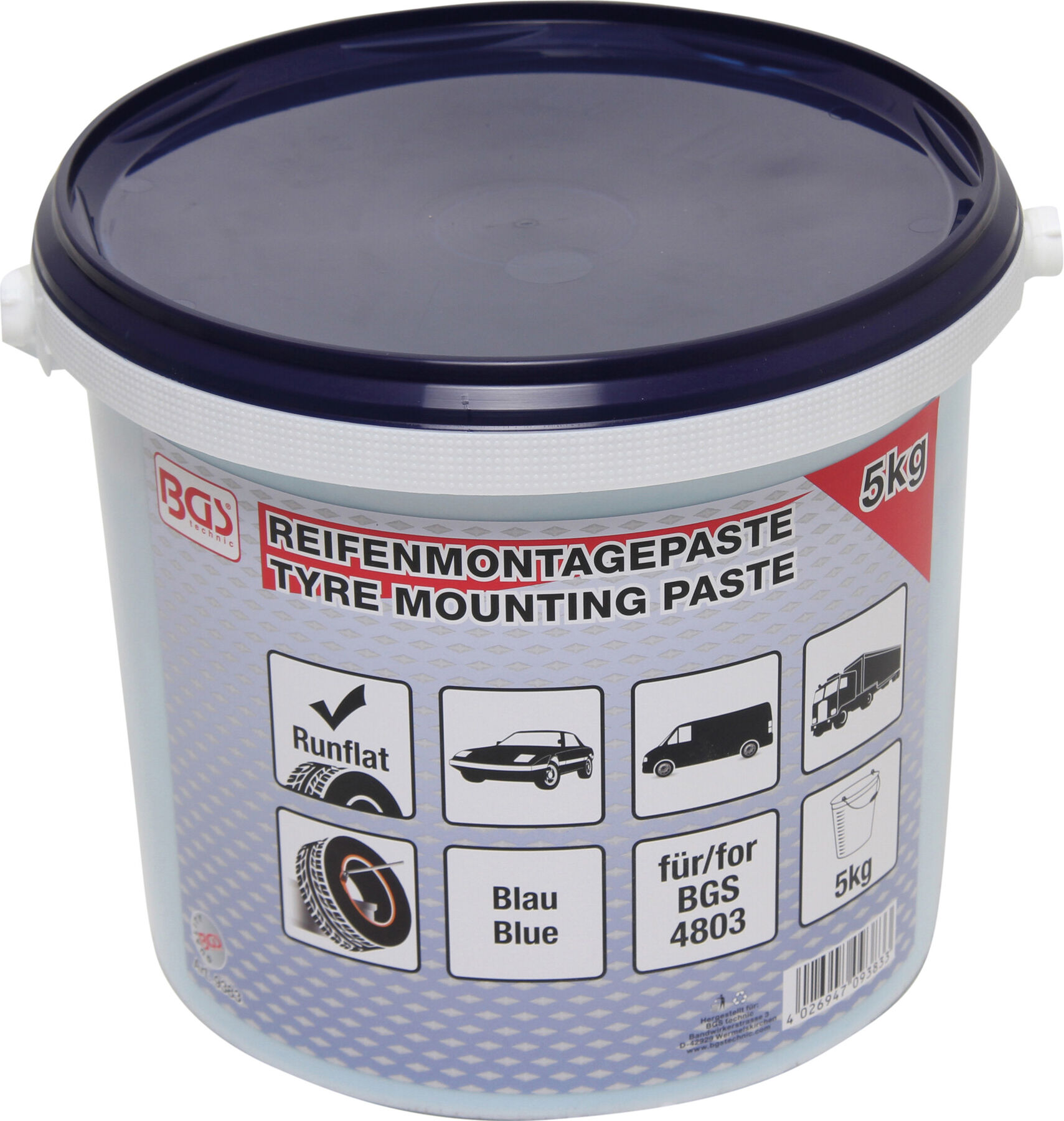 BGS Reifenmontagepaste für Run-Flat-Reifen blau 5 kg ; BGS technic (9383)