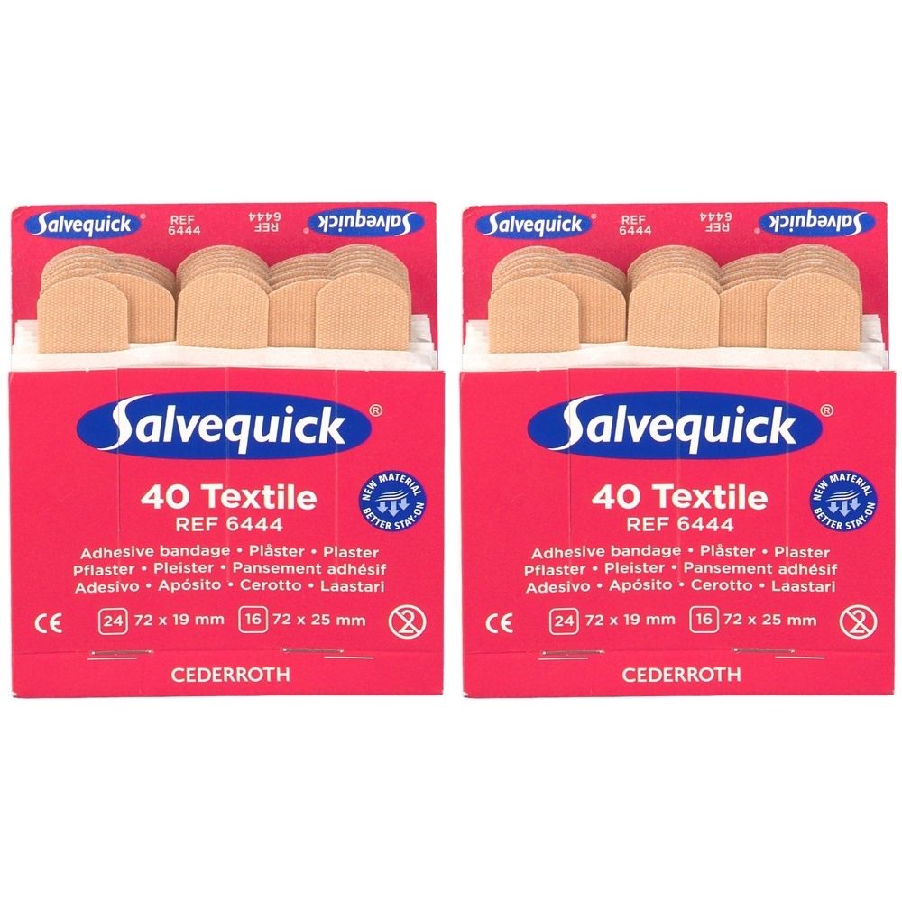 Salvequick Pflasterstrips elastisch Refill 6444 2x 2x40 St Pflaster