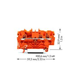 WAGO 2001-1302 Durchgangsklemme 4.20 mm Zugfeder Orange 100 St.