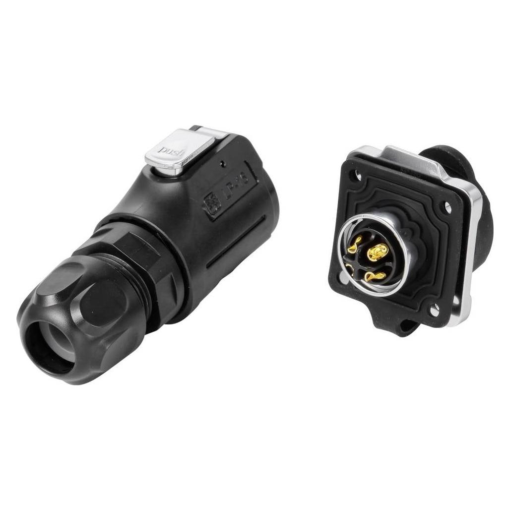 Tru Components TC-15034228 Connector set Waterproof connector Total number of pins: 4 1 pc(s) (TC-15034228)