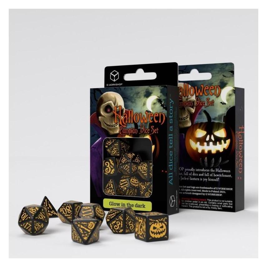 Q Workshop SHAP4F - Halloween Kürbis - Jack O'Lantern Würfelset (7 Teile) (SHAP4F)